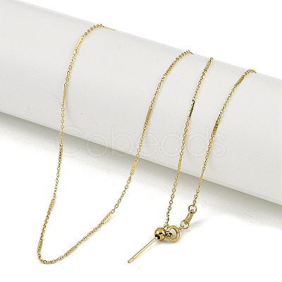 Ion Plating(IP) 304 Stainless Steel Bar Link Necklaces NJEW-H042-01G-1