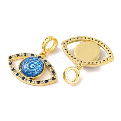 Rack Plating Brass Micro Pave Cubic Zirconia Pendant KK-H486-20G-03-1