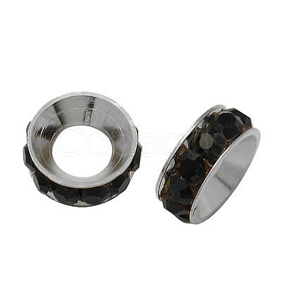 Brass Rhinestone Spacer Beads RB-A020-9mm-02P-1