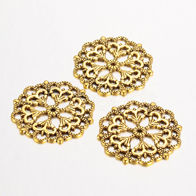 Tibetan Style Filigree Joiners Links TIBE-A11623-AG-FF-1