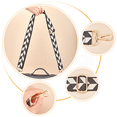 Geometric Pattern Adjustable Polyester Bag Strap FIND-WH0092-33B-1