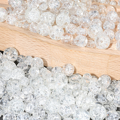 450Pcs 4 Styles Spray Painted Crackle Glass Beads CCG-PA0001-09A-1