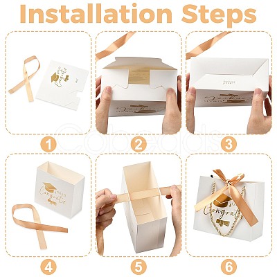 Gold Stamping Graduation Cap Paper Gift Bags CARB-FZC0001-01D-1