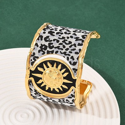 304 Stainless Steel Cuff Bangles for Women BJEW-K285-01B-G-1