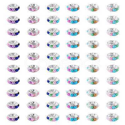 100Pcs Plastic Glass Rhinestone European Beads KY-TADJ0001-02-1