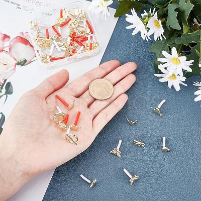 48Pcs Heart & Star & Moon & Geometric Alloy Stud Earring Findings PALLOY-PH0001-83LG-1