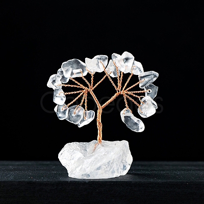 Natural Quartz Crystal Chips Tree Decorations PW-WG47948-01-1