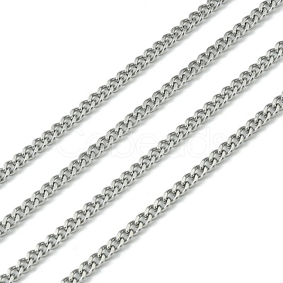 Tarnish Resistant 304 Stainless Steel Curb Chain Twist Link Chains CHS-K001-18-2.2mm-1