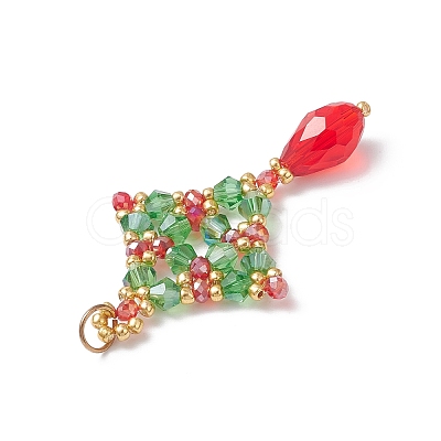 Christmas Glass Pendants PALLOY-MZ01051-01-1