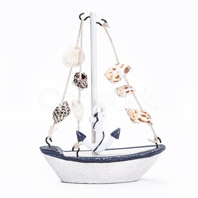 Mediterranean Style Natural Wood Home Display Decorations DJEW-WH0010-30-1