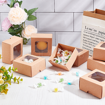 Folding Kraft Paper Cardboard Jewelry Gift Boxes CON-WH0092-25A-1