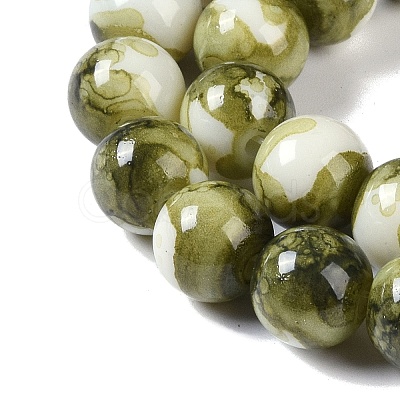 Baking Paint Glass Bead Strands GLAA-H031-01C-14-1