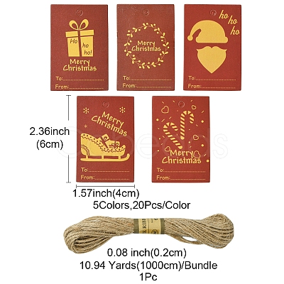 100Pcs Rectangle Paper Gift Tags CDIS-FS0001-19A-1