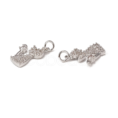 Brass Micro Pave Cubic Zirconia Pendants KK-E068-VB313-1