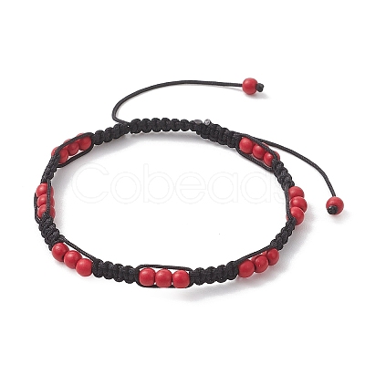 Synthetic Turquoise Beaded Bracelets for Women Men BJEW-JB13060-1
