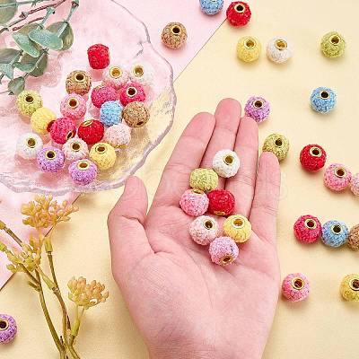 50Pcs 10 Colors Polyester European Beads FIND-SZ0019-29-1
