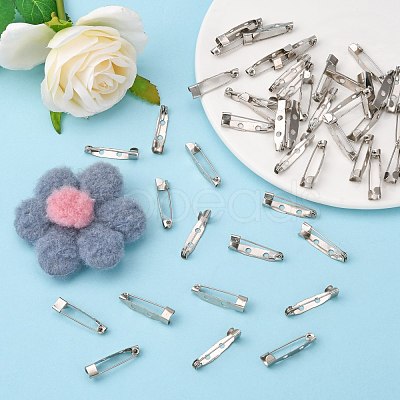 Iron Brooch Pin Back Safety Catch Bar Pins with 2-Hole X-IFIN-N3292-02-1