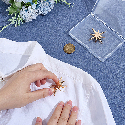 2Pcs Star Alloy Lapel Pins for Backpack Clothes JEWB-PH0001-74KCG-1