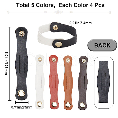 20Pcs 5 Colors PU Leather Data Cables Storage Bands AJEW-GF0008-50-1