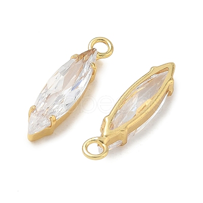 Brass Pave Clear Cubic Zirconia Pendants CU-CBAD360-09G-03-1