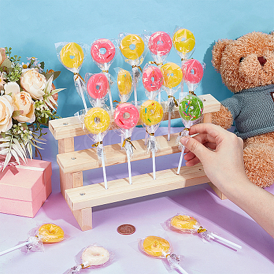 3-Layer Detachable Wood Display Riser Stands for Lollipops Ice Cream ODIS-WH0078-25B-1