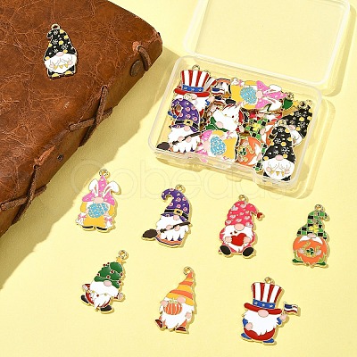 24Pcs 8 Styles Alloy Enamel Pendants ENAM-FS0002-80-1