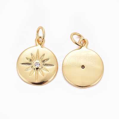 Brass Charms LS-X-ZIRC-L070-63G-1