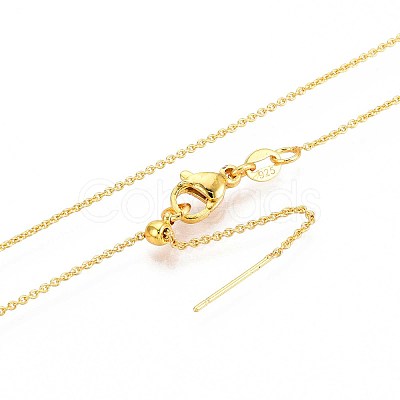 1MM Adjustable Slider Brass Cable Chain Necklaces for Men Women NJEW-N057-01G-1
