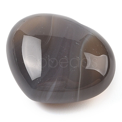 Natural Grey Agate Love Heart Stone G-I367-03E-1