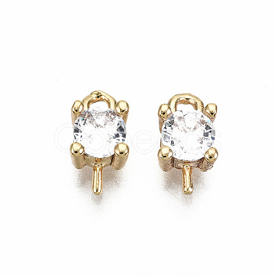 Brass Micro Pave Clear Cubic Zirconia Peg Bails Charms KK-T056-95G-NF-1
