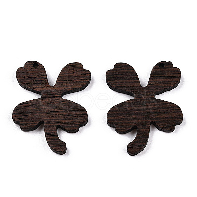 Natural Wenge Wood Pendants WOOD-T023-74-1