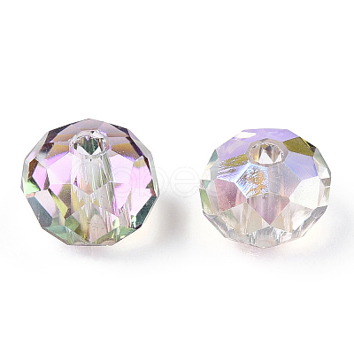 Transparent Electroplate Glass Beads GLAA-L046-02A-1