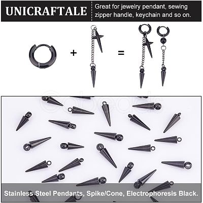 30Pcs 3 Style 304 Stainless Steel Pendants STAS-UN0038-28-1