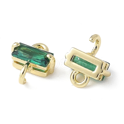 Brass Pave Cubic Zirconia Connector Charms KK-F892-53G-04-1