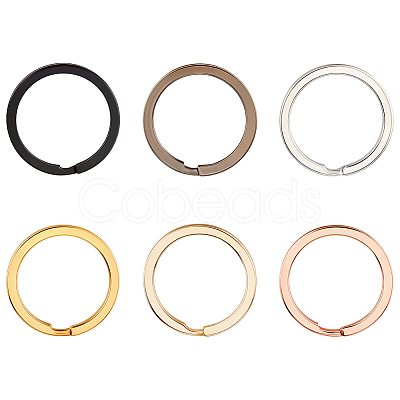 36Pcs 6 Colors Alloy Split Key Rings FIND-CY0001-71-1