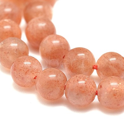 Natural Sunstone Beads Strands G-F674-09-6mm-1