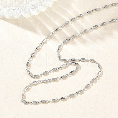 1.5MM 304 Stainless Steel Cuboid Link Chain Necklaces for Women NJEW-G201-03P-1