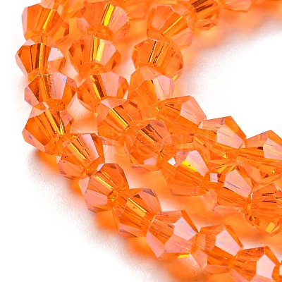 Transparent Electroplate Glass Beads Strands GLAA-F029-4mm-C11-1