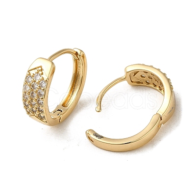 Brass Micro Pave Cubic Zirconia Hoop Earring EJEW-L271-20KCG-03-1
