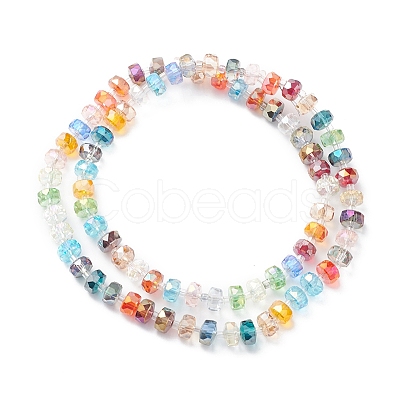 Electroplate Transparent Glass Beads Strands EGLA-H101-03H-1