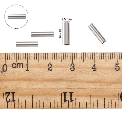 Tarnish Resistant 304 Stainless Steel Tube Beads STAS-G071-32P-1
