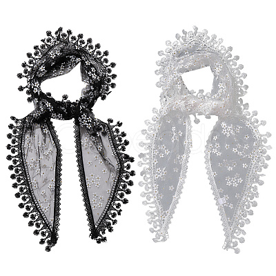 2Pcs 2 Colors Cloth Polyester Headbands for Woman OHAR-CY0001-03-1