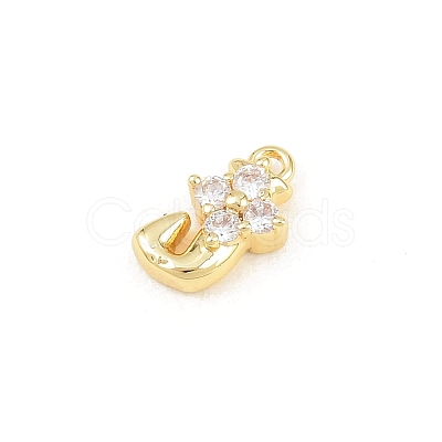 Brass Micro Pave Clear Cubic Zirconia Charms KK-Z151-18G-J-1