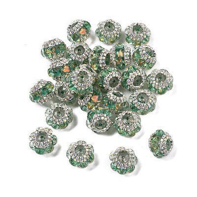 Acrylic Rhinestone Rondelle Beads OACR-S048-02G-1