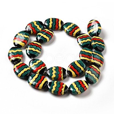Handmade Printed Porcelain Beads PORC-F005-01C-1