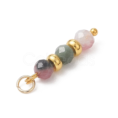 Natural Colorful Tourmaline Faceted Round Pendants PALLOY-JF04907-1