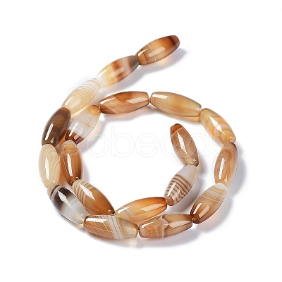 Natural Banded Agate Beads Strands G-G0001-D01-1