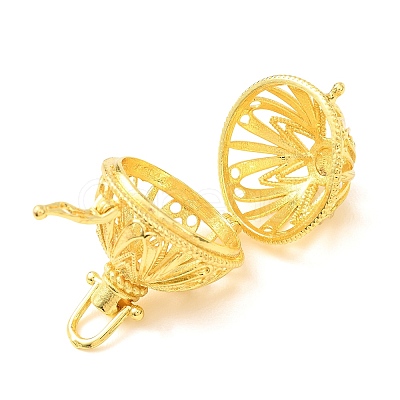 Brass Cage Pendants KK-CBA8ACD-07G-1