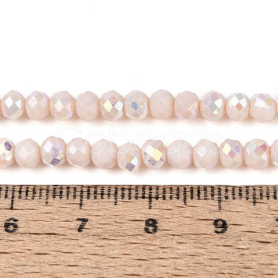 AB Color Plated Opaque Glass Rondelle Beads Strands EGLA-T029-4mm-09C-1
