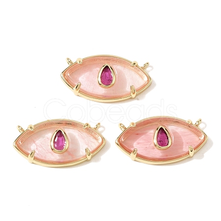 Cherry Quartz Glass Pendants X-KK-C255-22G-04-1